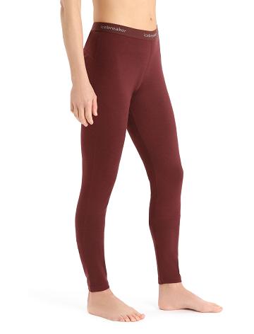 Dámské Jeden kus a sady Icebreaker Merino 200 Oasis Thermal Leggings Červené | CZ 1178ILHS